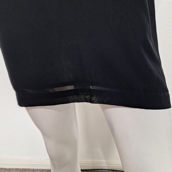 In Wear Black Witchy Romantic V-Neck Sheer Mesh Y2K Sleeveless Mini Dress Size 6 - Picture 10 of 13